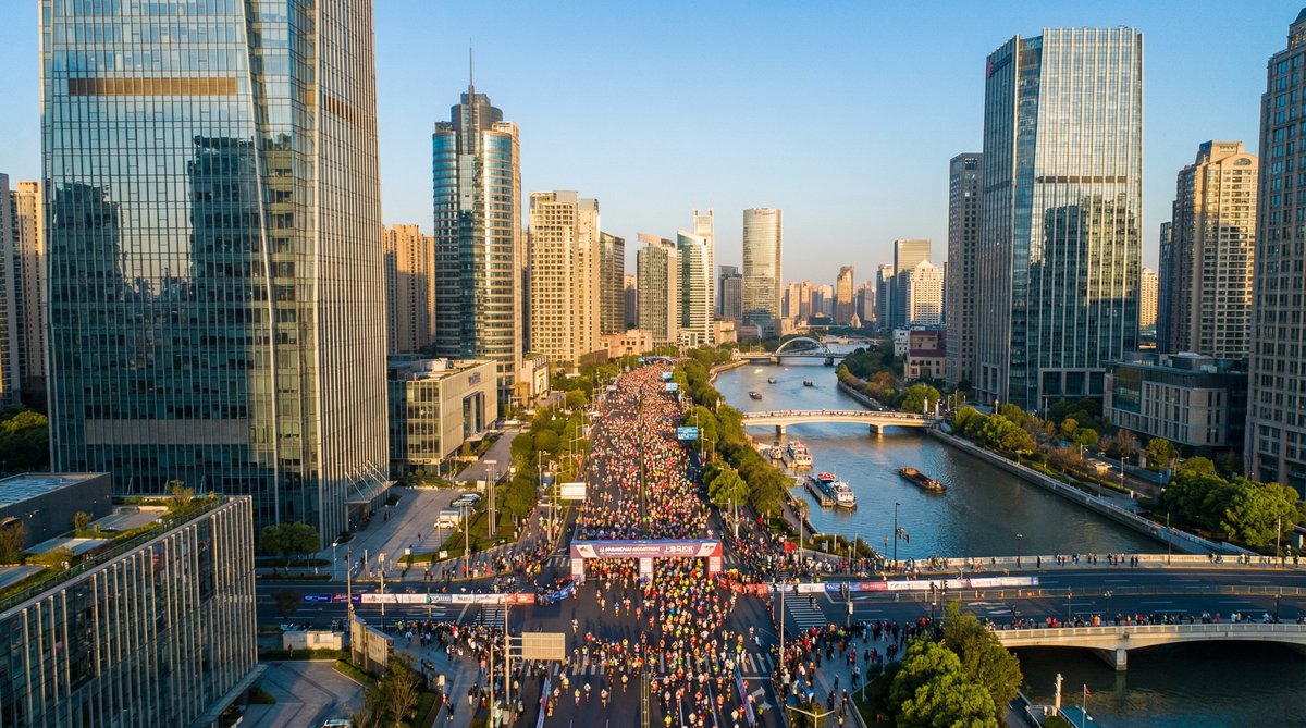 幼幼城市马拉松航拍视频